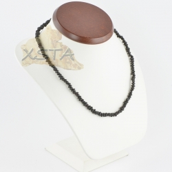 Amber necklace raw black color